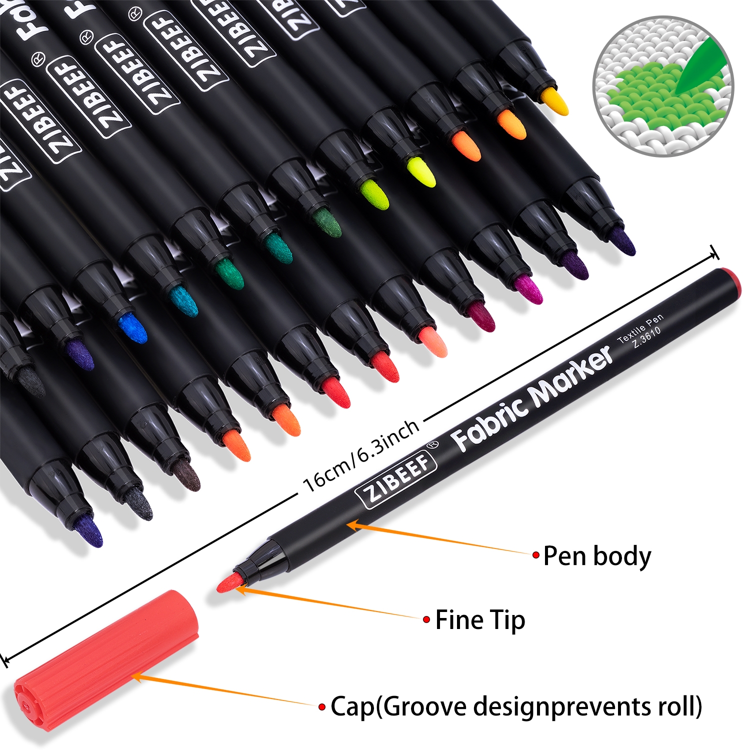 12/24 Color Fabric Markers-Fin - Correction Pen Fine reseña y precio