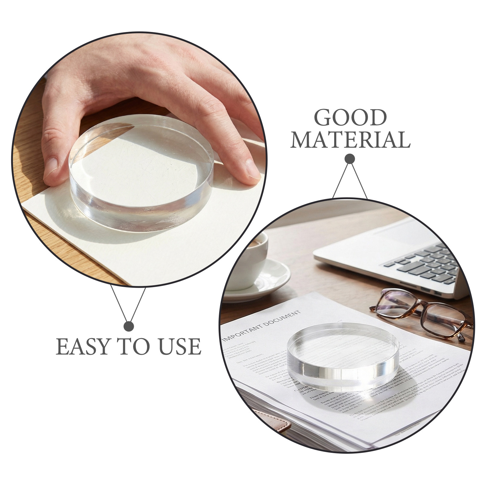 3.15 Inch Round Clear Crystal  - Book Weight Glass reseña y precio