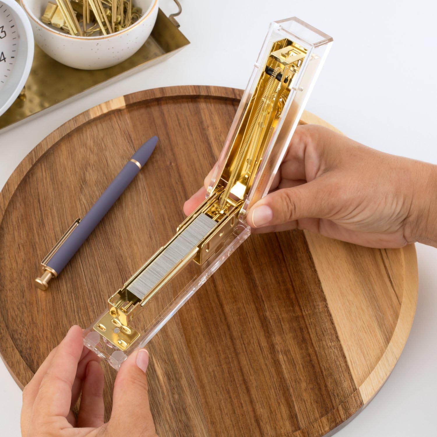 Clear Acrylic Gold Stapler, 20 - Stapler Half Strip reseña y precio