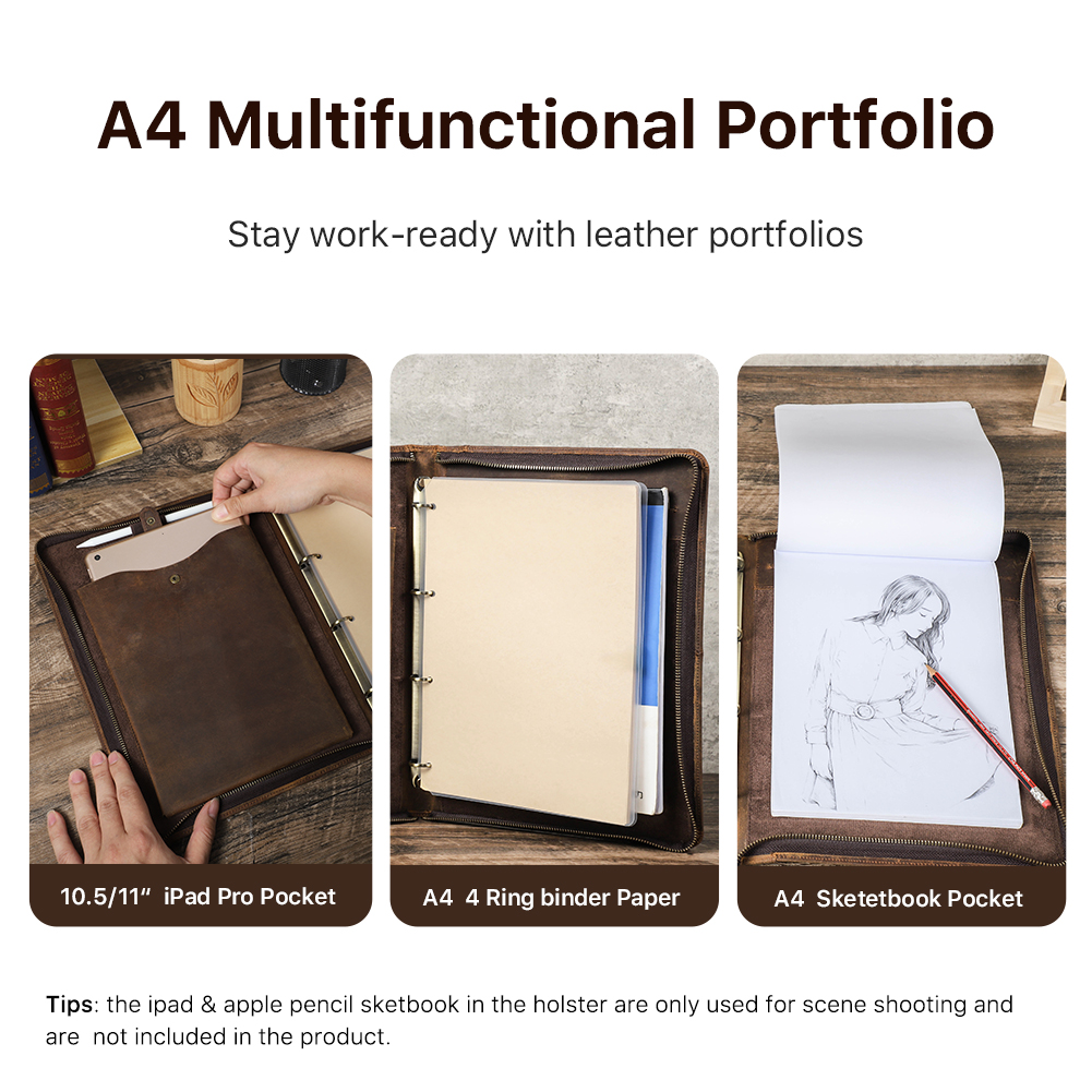 Luxury Retro A4 Cowhide Busine - Binder A4 Lever reseña y precio