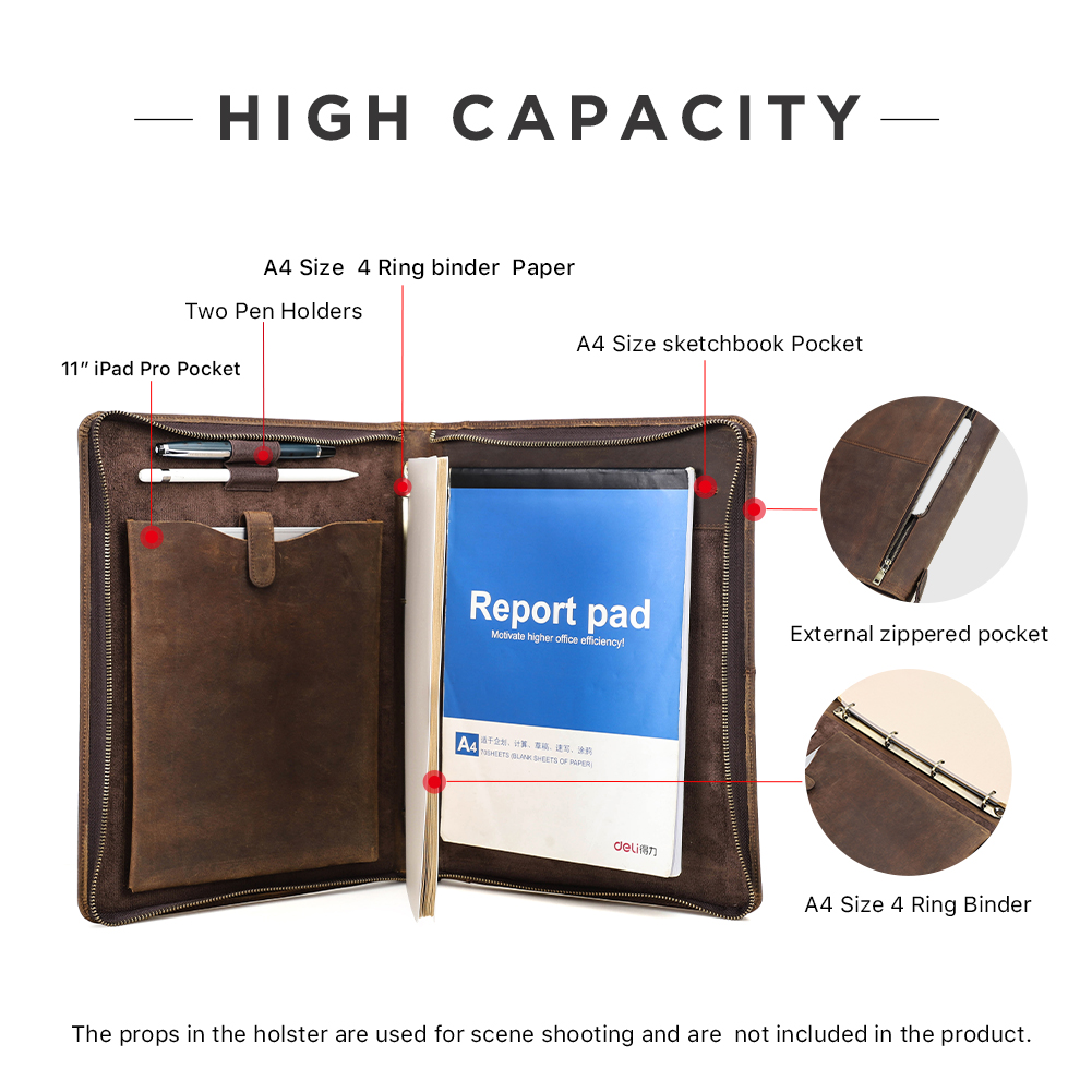 Luxury Retro A4 Cowhide Busine - Binder A4 Lever reseña y precio