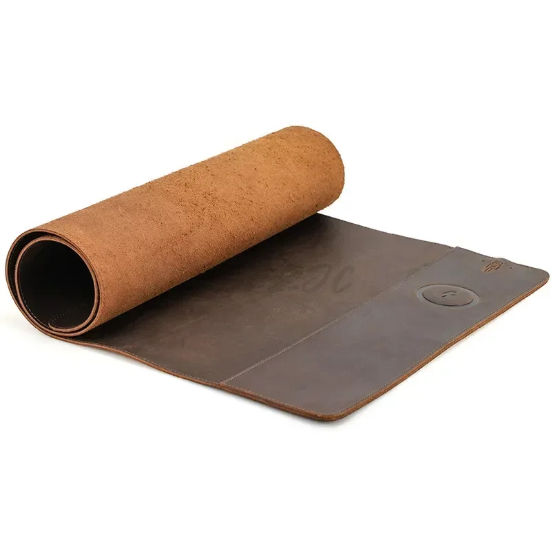 Vintage Cowhide Mouse Pad with - Leather Desk Pad reseña y precio