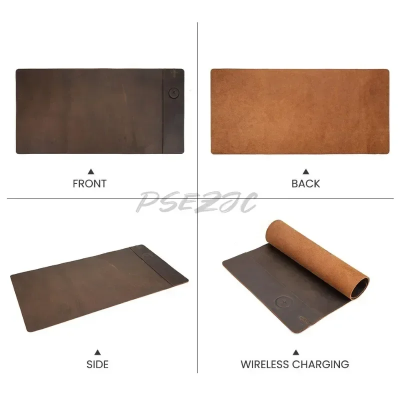 Vintage Cowhide Mouse Pad with - Leather Desk Pad reseña y precio