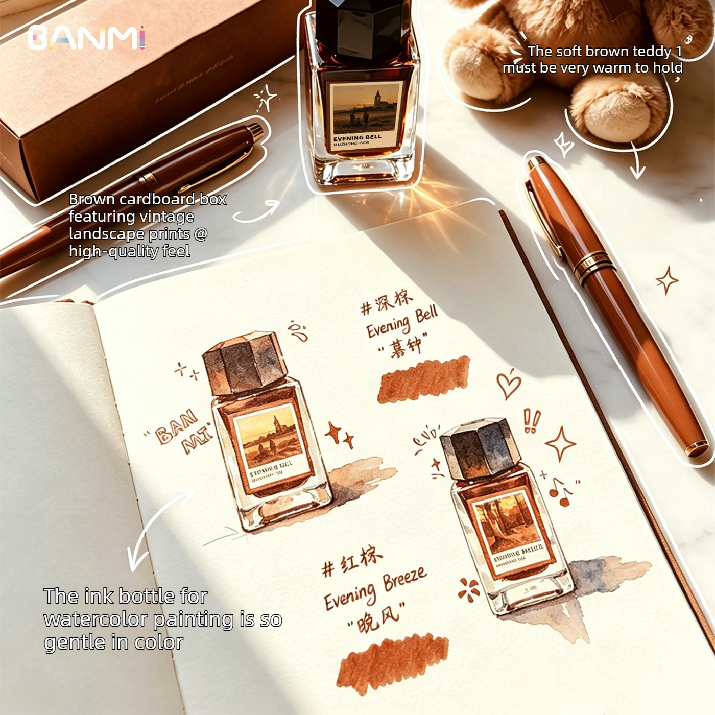 BANMI 10 Color Fountain Pens I - Fountain Pen Bottled Ink reseña y precio