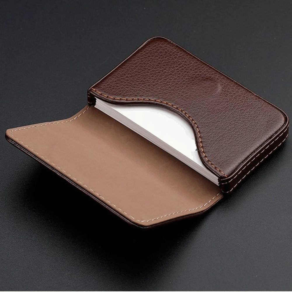 Sized Stitched PU Leather Cred - Index Card Holder reseña y precio