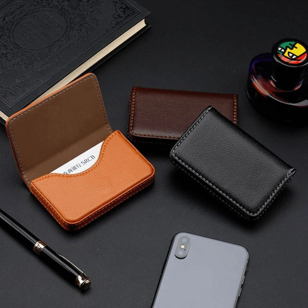 Sized Stitched PU Leather Cred - Index Card Holder reseña y precio