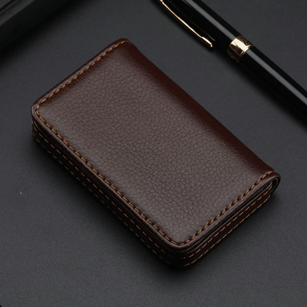 Sized Stitched PU Leather Cred - Index Card Holder reseña y precio