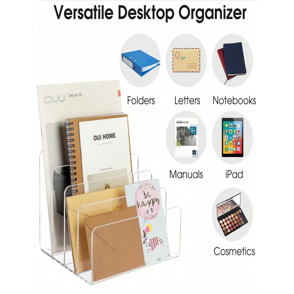 Acrylic File Folder, Desk File - Magazine Holder Rack reseña y precio