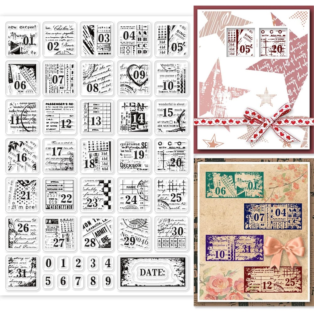 1Sheet Vintage Date Clear Stam - Rubber Date Stamp reseña y precio