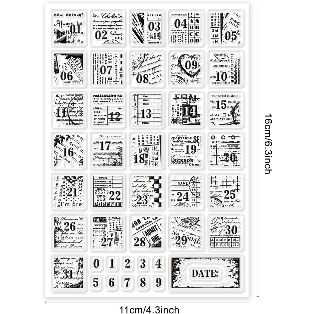 1Sheet Vintage Date Clear Stam - Rubber Date Stamp reseña y precio