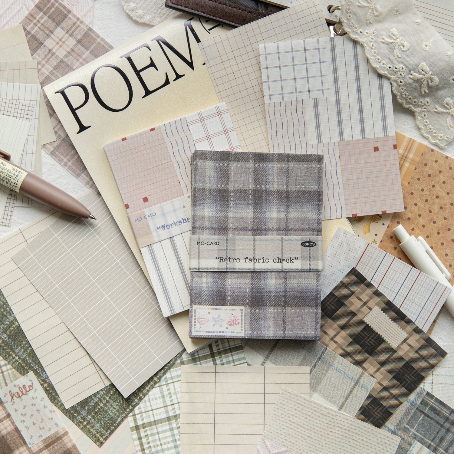 50pcs creative plaid Decor Scr - Ink Blotter Paper reseña y precio
