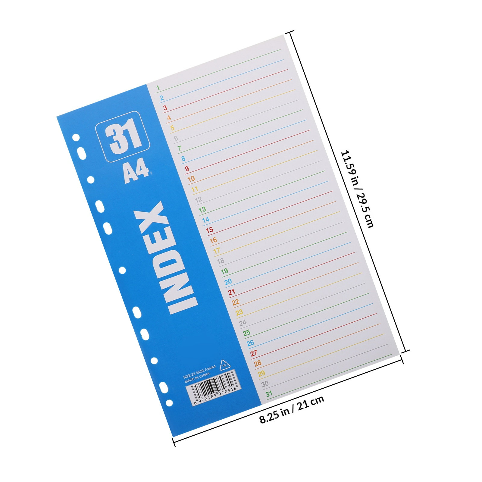1Set A4 11-Hole PP Index Divid - Tab Divider A4 reseña y precio