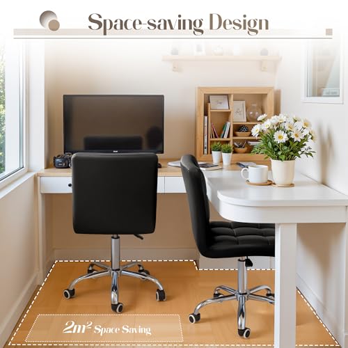 Black PU Leather Swivel Office - Leather Desk Pad reseña y precio