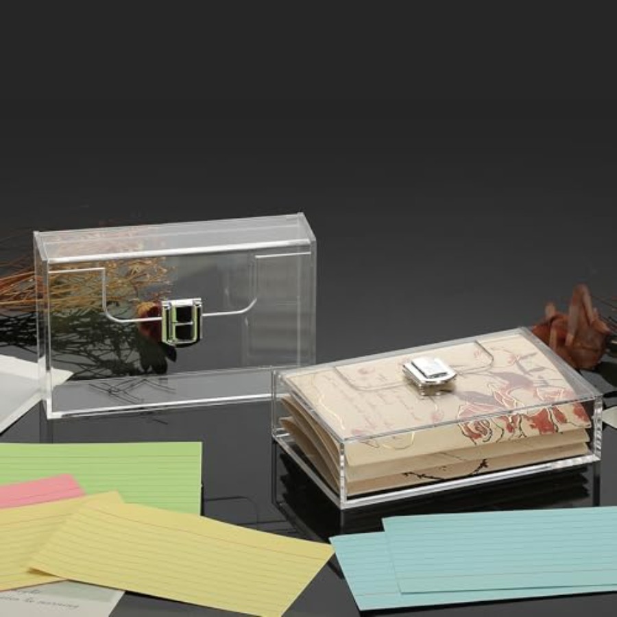 2 Pack Clear Acrylic Index Car - Card Index Box reseña y precio