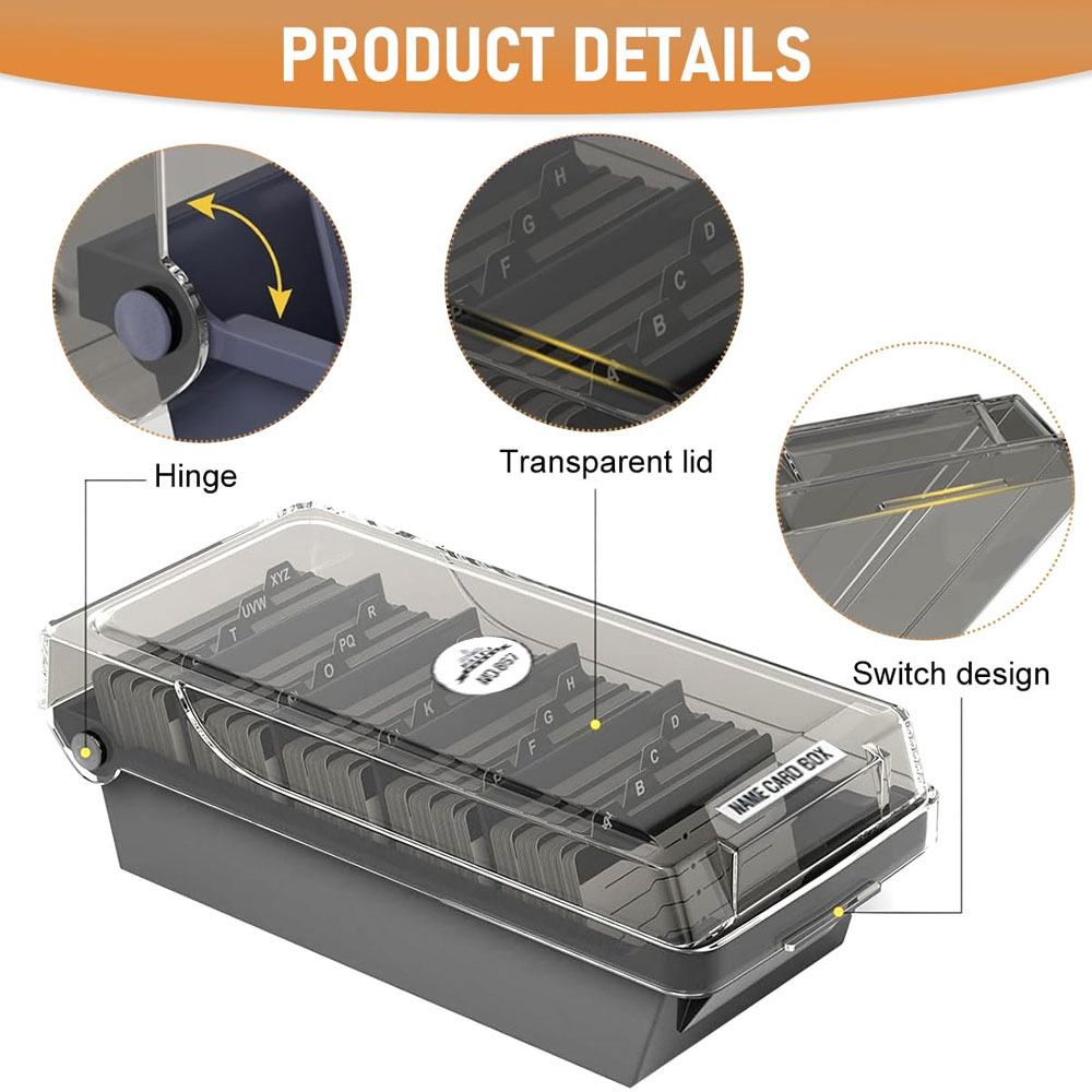Desktop Business Card Box, Lar - Card Index Box reseña y precio