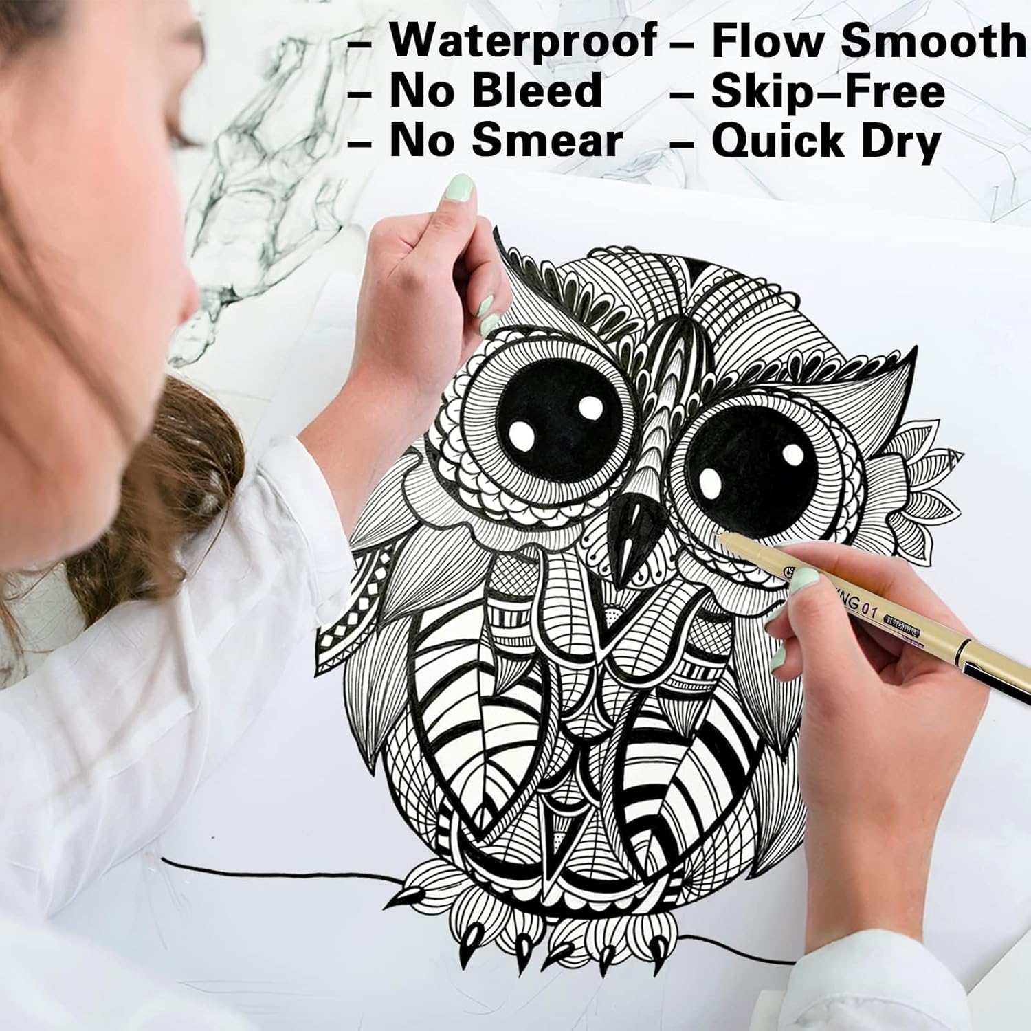 12 Black Fine Line Drawing Pen - Archive Box Set reseña y precio