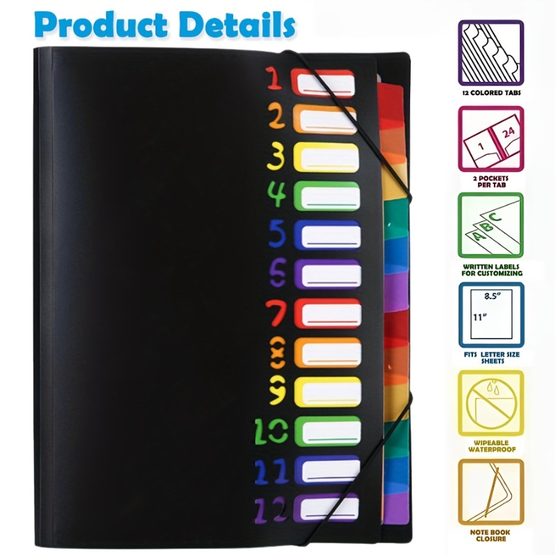 1Pc Black/White Cover Multi-La - Tab Divider A4 reseña y precio