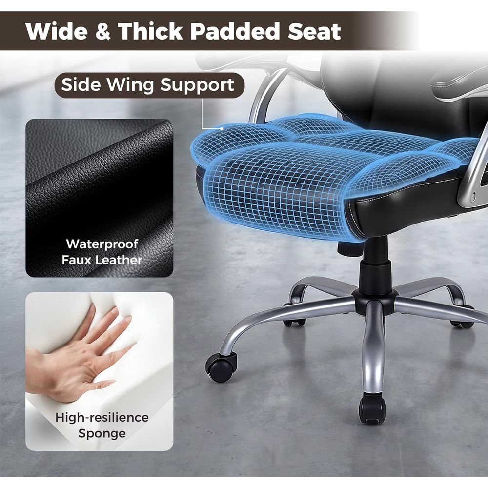 High Back Leather Ergonomic Sw - Leather Desk Pad reseña y precio