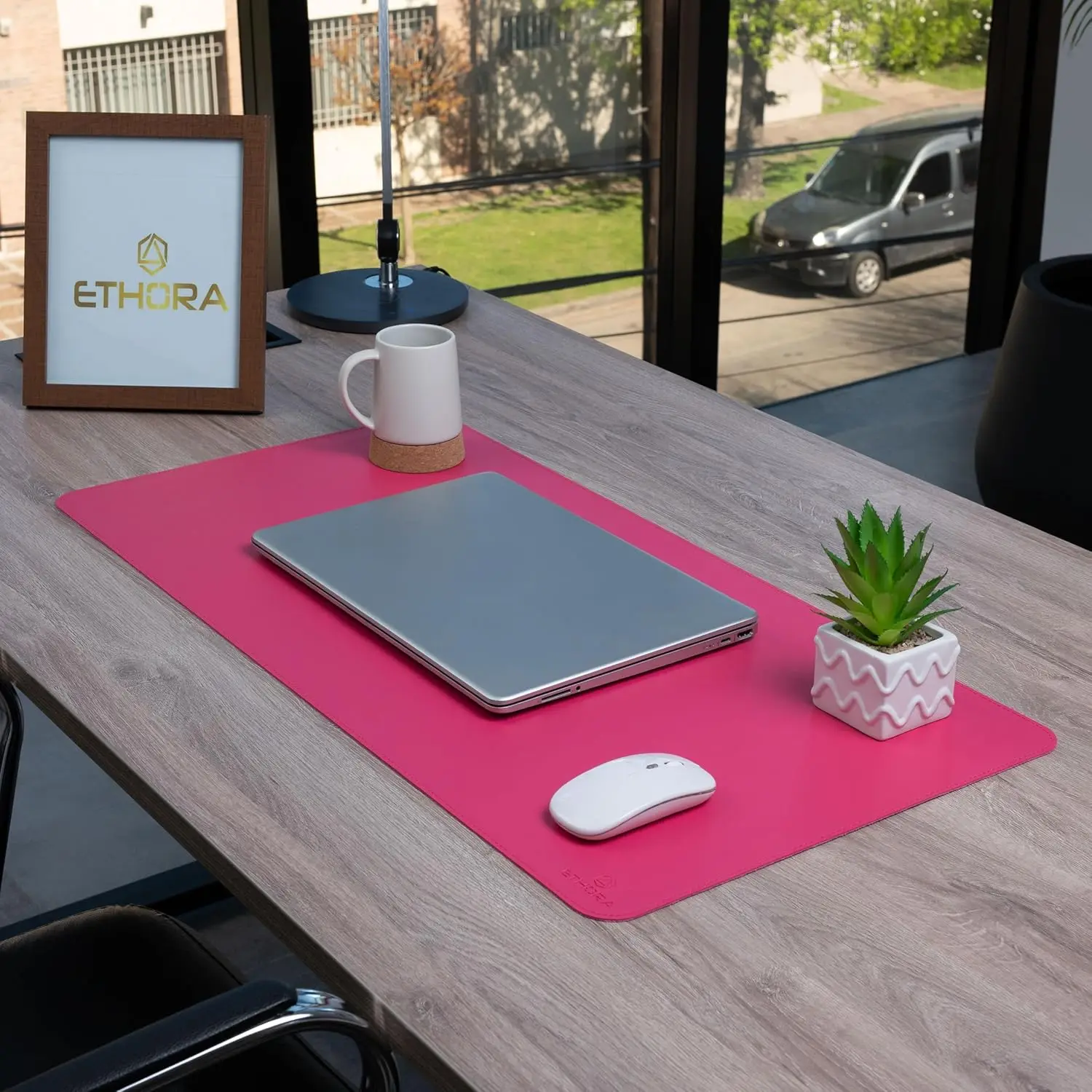 Desk Mat with Non-Slip Suede B - Leather Desk Pad reseña y precio