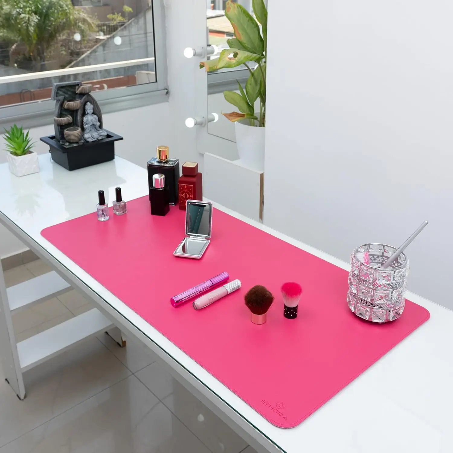 Desk Mat with Non-Slip Suede B - Leather Desk Pad reseña y precio