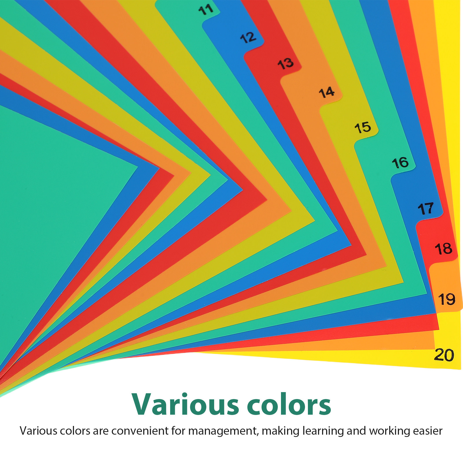 20 Pages A4 Colorful Plastic T - Tab Divider A4 reseña y precio