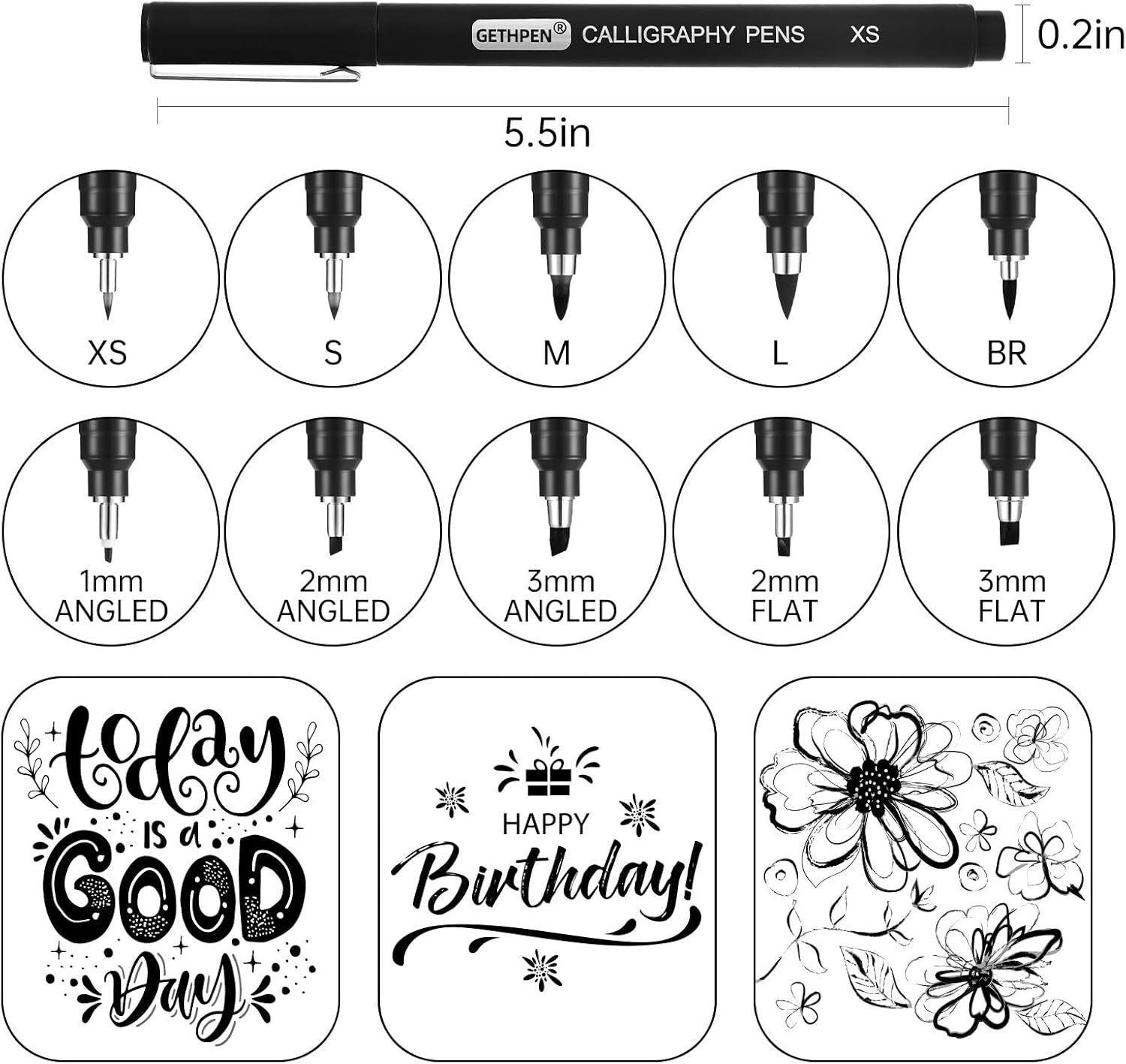 10 Size Calligraphy Pens Set f - Archive Box Set reseña y precio