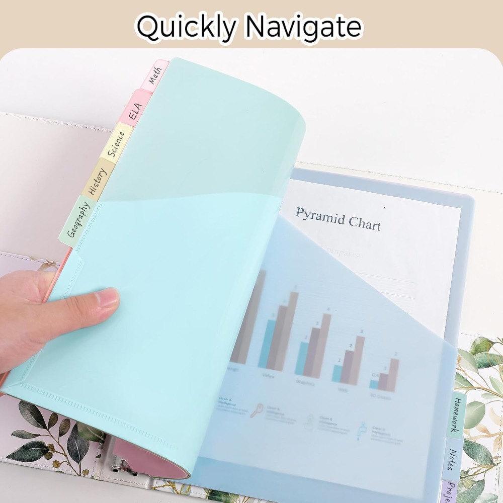 8 pcs A4 Pastel Binder Divider - Tab Divider A4 reseña y precio