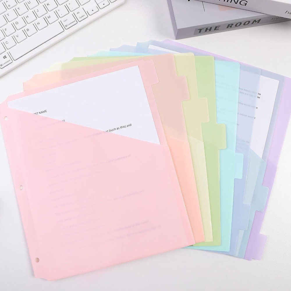 8 pcs A4 Pastel Binder Divider - Tab Divider A4 reseña y precio