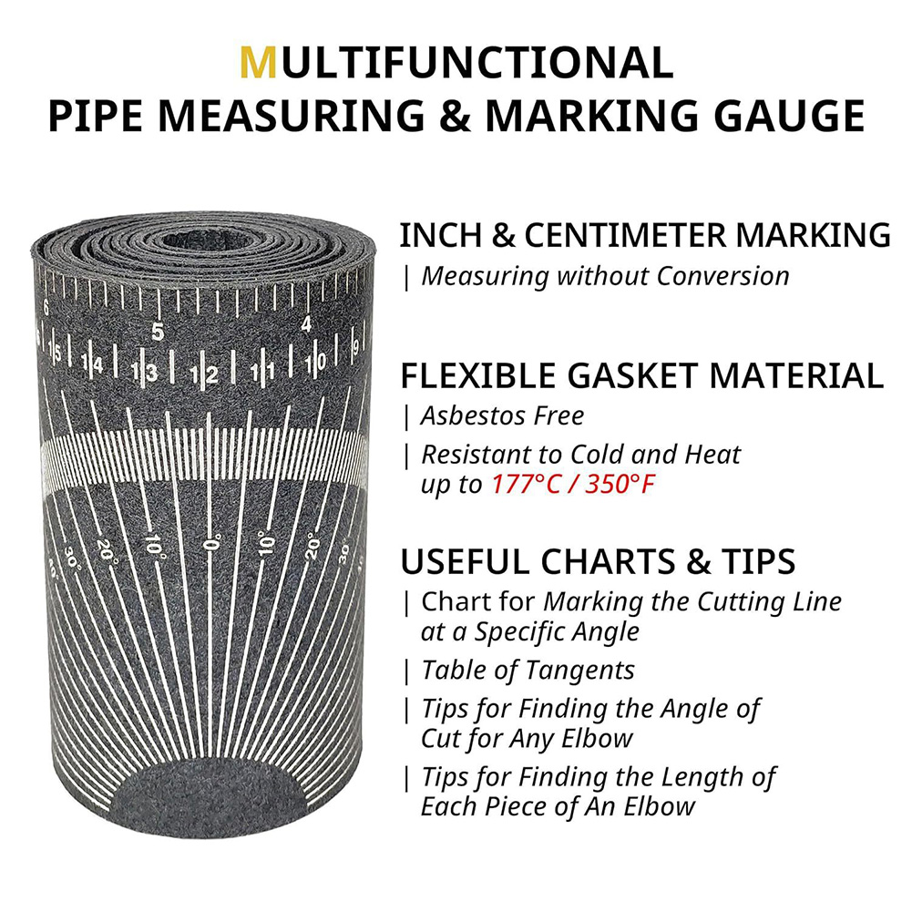 Pipe Measuring Tool Wrap Aroun - Tape Dispenser Weighted reseña y precio