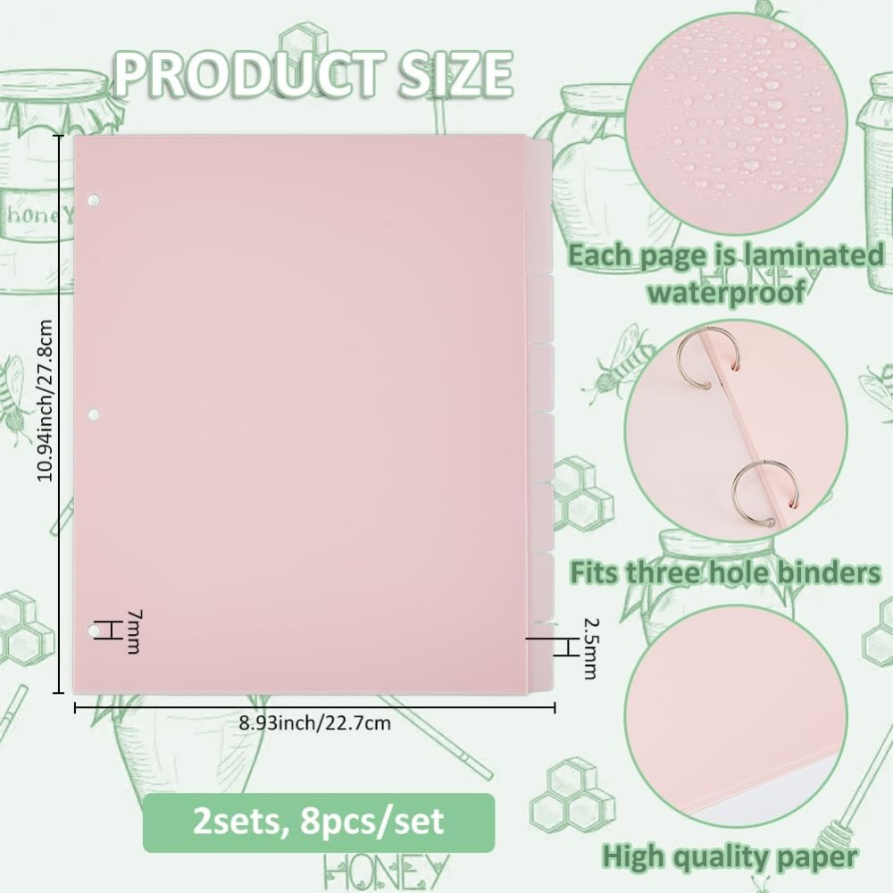 16 Sheets 3 Ring A4 Pink Binde - Tab Divider A4 reseña y precio