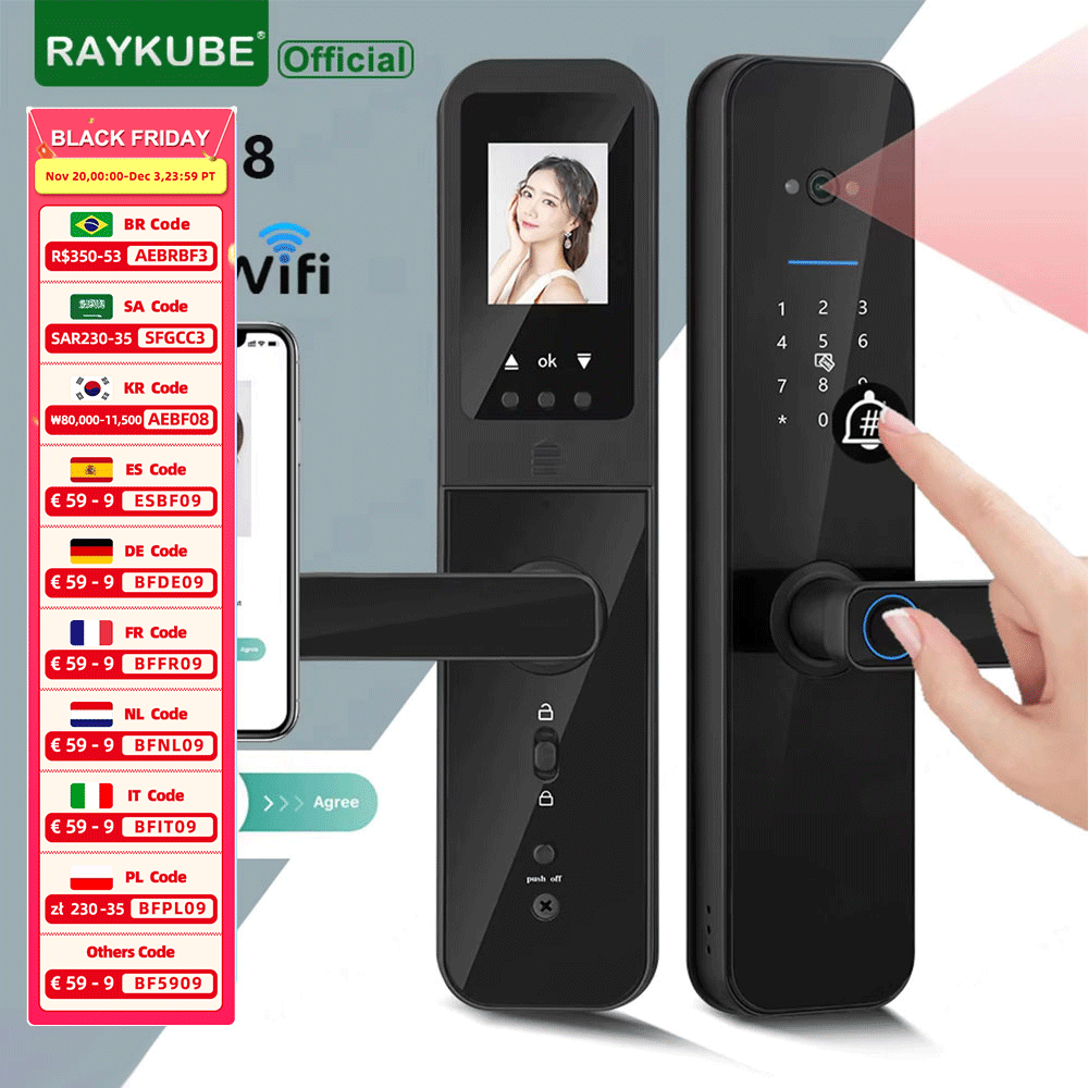 RAYKUBE F008 Tuya Wifi peephol - Letter Opener Brass reseña y precio