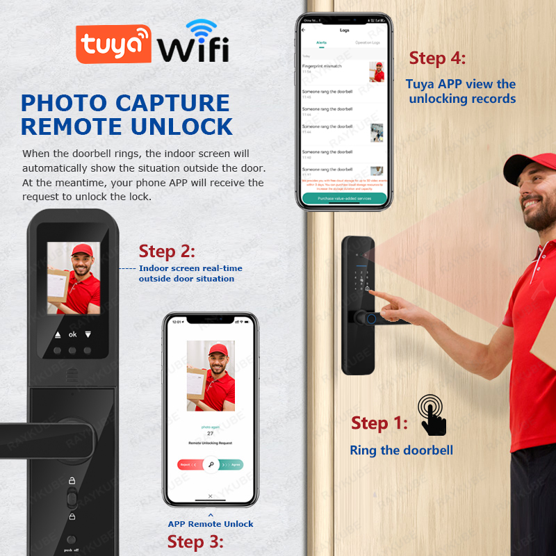 RAYKUBE F008 Tuya Wifi peephol - Letter Opener Brass reseña y precio