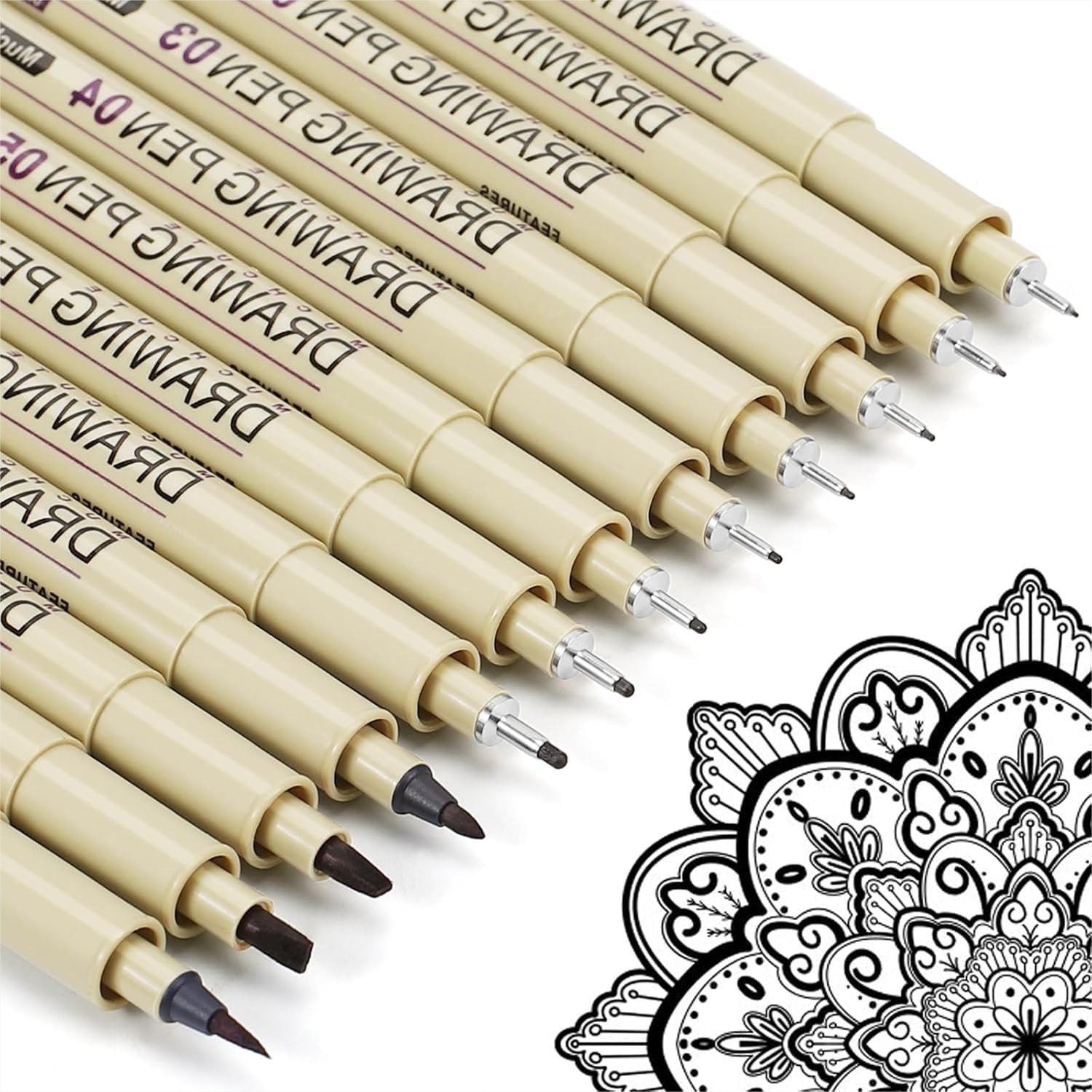 12 Black Micro Fineliner Drawi - Archive Box Set reseña y precio