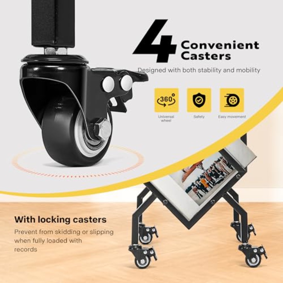 Vinyl Record Storage Rack, 2 T - Magazine Holder Rack reseña y precio