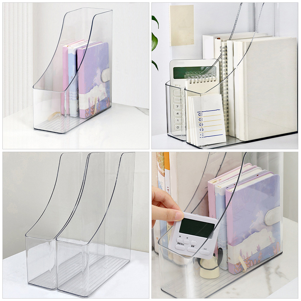2Pcs Clear File Organizer Desk - Magazine Holder Rack reseña y precio