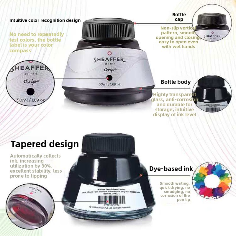 American SHEAFFER Color Dye In - Fountain Pen Bottled Ink reseña y precio