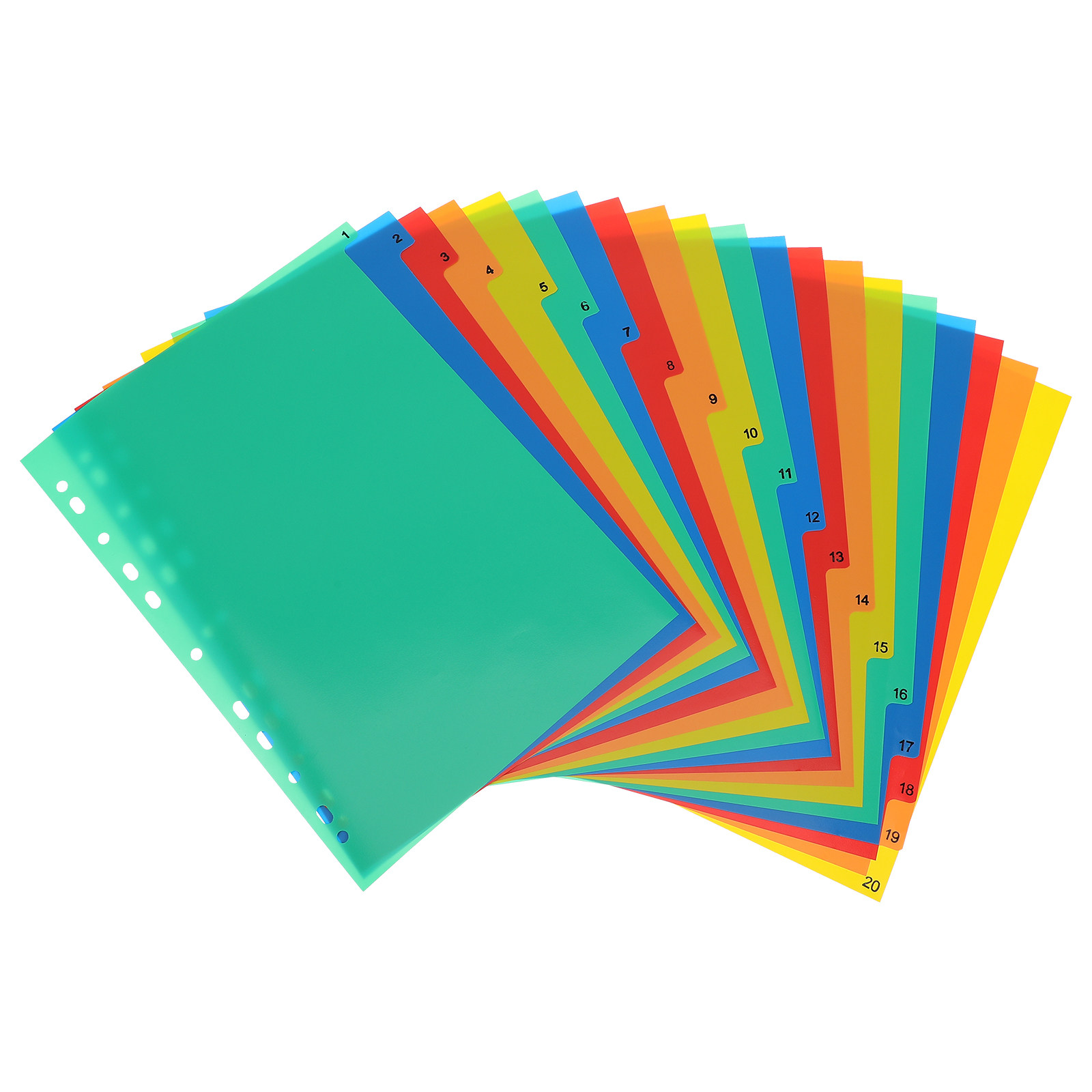 20 Pages A4 Colorful Plastic B - Tab Divider A4 reseña y precio