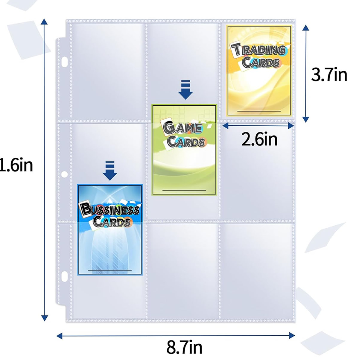 50 Pack 9 Pocket Card Sleeves  - Card Index Box reseña y precio