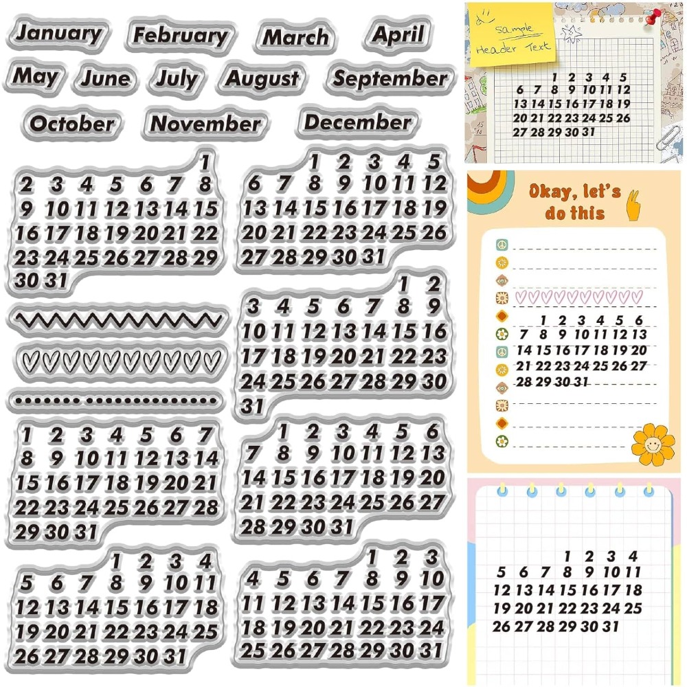 Calendar Date Clear Stamps Vin - Rubber Date Stamp reseña y precio