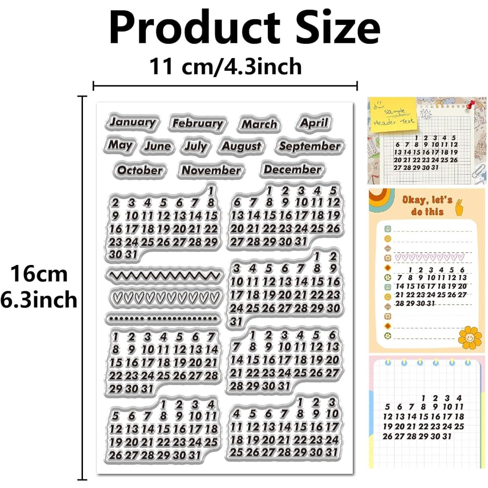 Calendar Date Clear Stamps Vin - Rubber Date Stamp reseña y precio