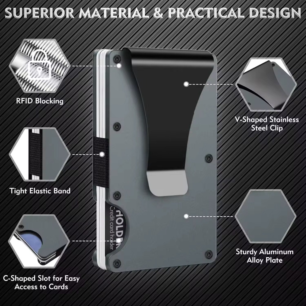 Aluminum Alloy Rfid Blocking C - Index Card Holder reseña y precio