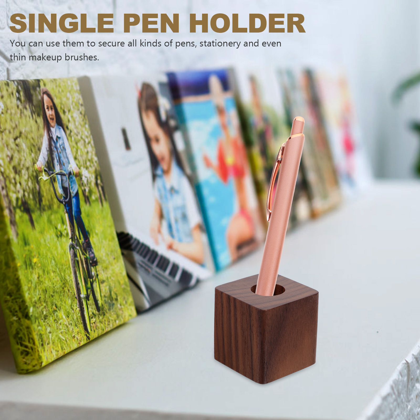 Walnut Pen Stand Single Holder - Pen Rest Single reseña y precio
