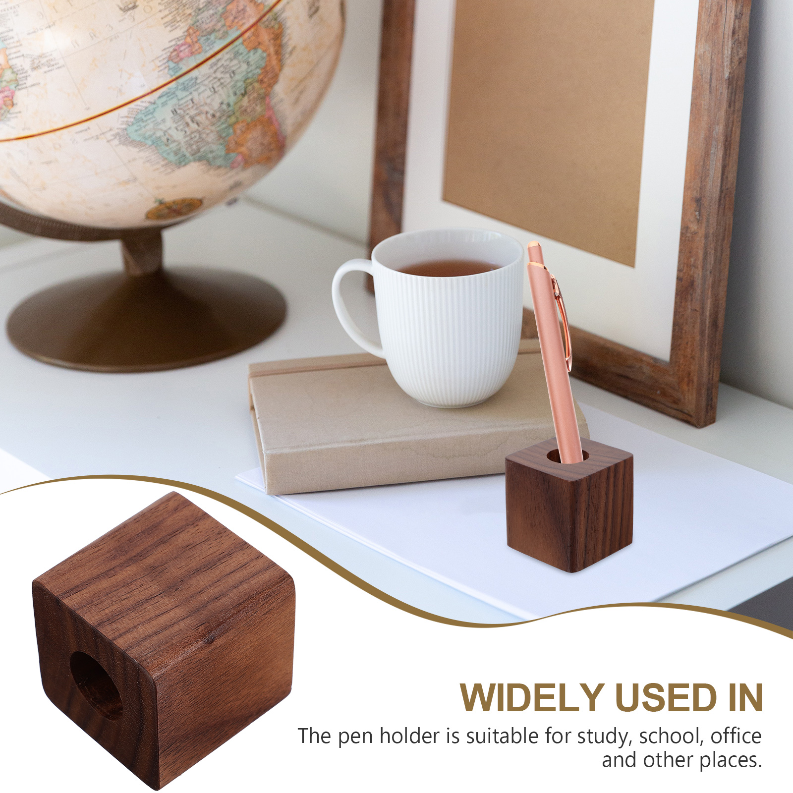 Walnut Pen Stand Single Holder - Pen Rest Single reseña y precio