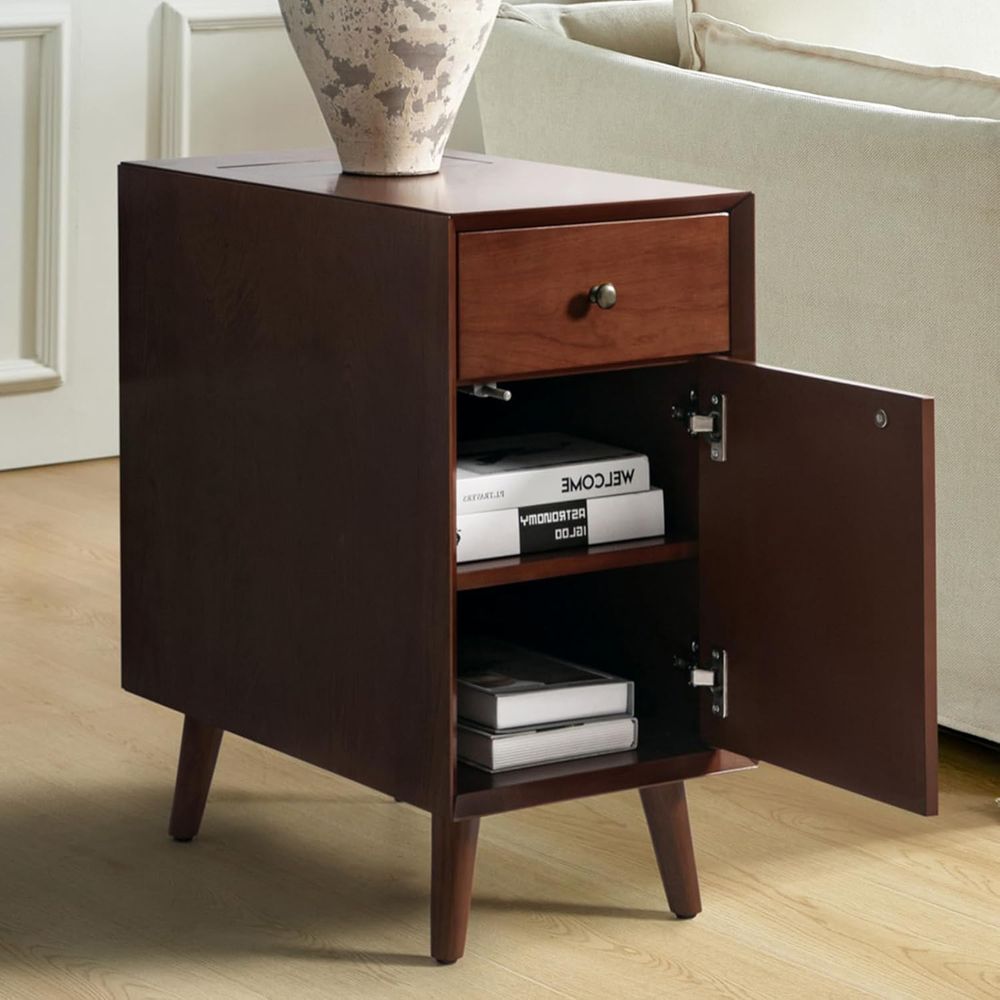 Walnut Charging Station End Ta - Magazine Holder Rack reseña y precio