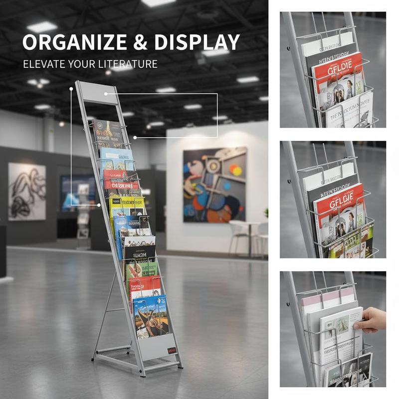 Brochure Display Rack, 10 Pock - Magazine Holder Rack reseña y precio