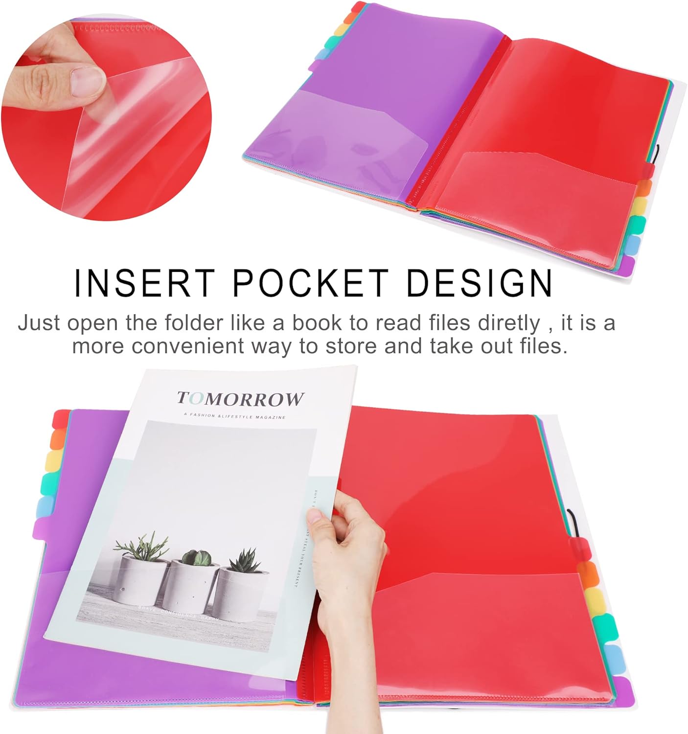 A4 Size Rainbow Tab Expanding  - Tab Divider A4 reseña y precio