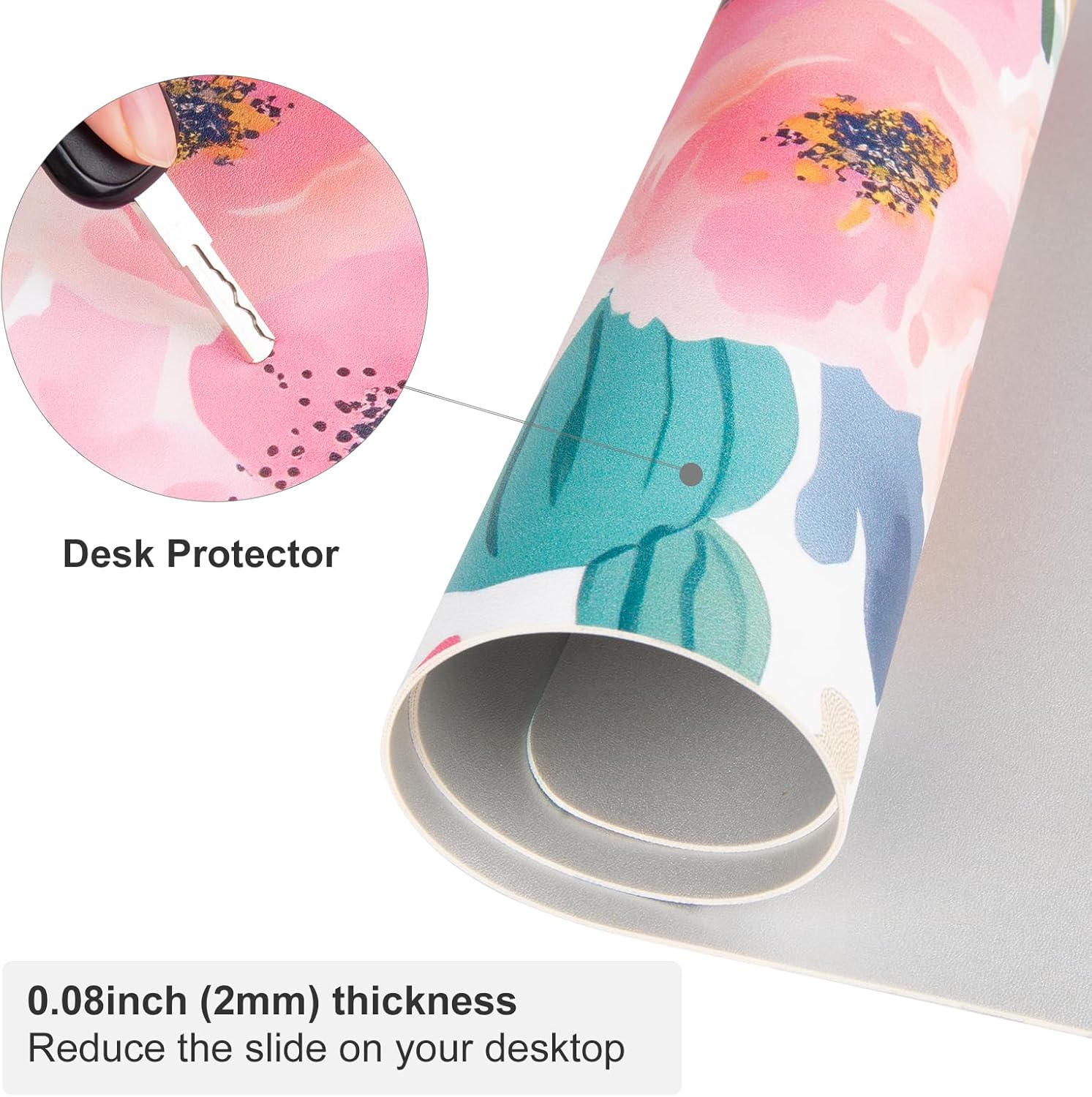 Large Mouse Pad Pink Floral De - Leather Desk Pad reseña y precio