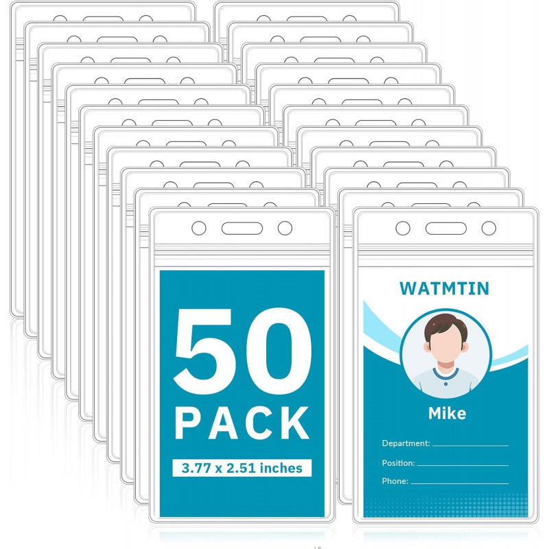 50 PCS Plastic Badge Holder, V - Index Card Holder reseña y precio