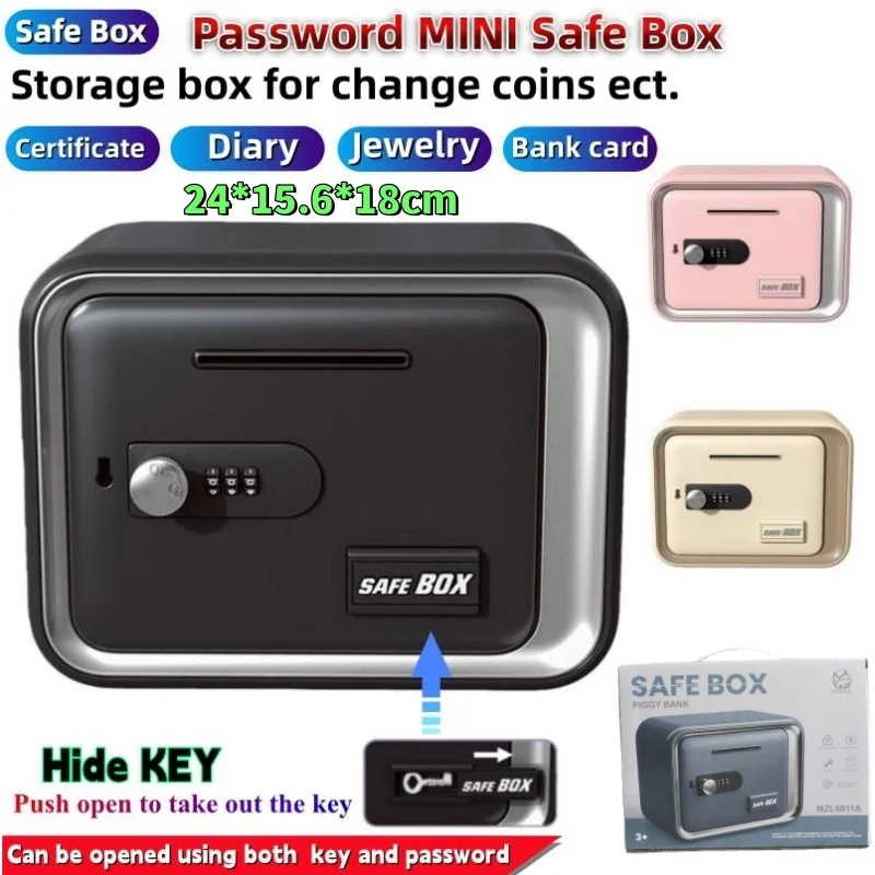 24x18x15cm Safe Box with Key L - Card Index Box reseña y precio