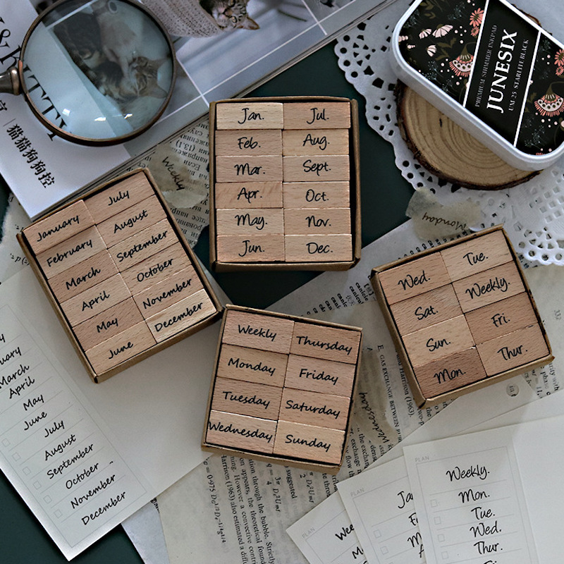 Arabic Numbers Day Month Calen - Rubber Date Stamp reseña y precio
